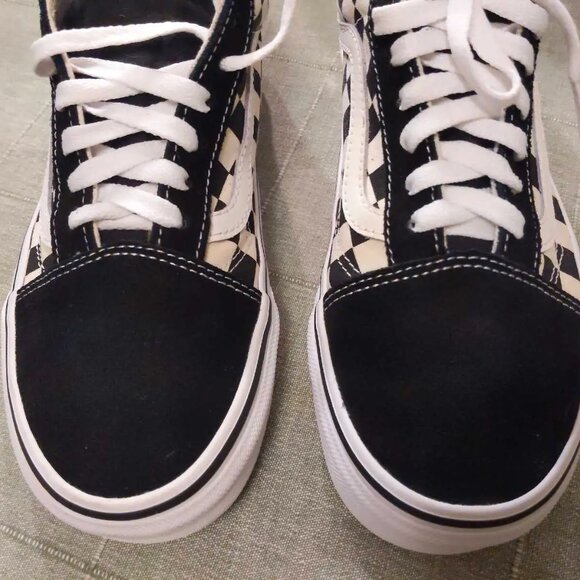 Unisex Vans Old Skool Checkerboard Skate Shoe - Size 7W 5.5M - Picture 4 of 5